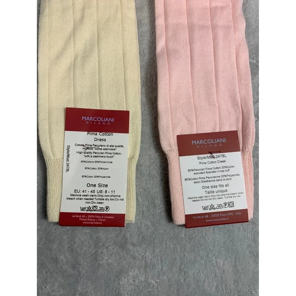 MARCOLIANI MILANO Pima Cotton Dress Socks Size 8-11 Lot Of 4 Mixed NWT